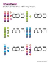 Place Value base ten blocks worksheet